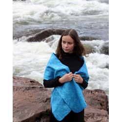 Merino wool scarf for women Turquoise Blue felt scarf