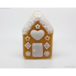 Fused Glass Gingerbread House tea light holder