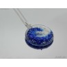 Handmade fused glass Wave necklace for women