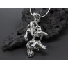 Melted silver pendant free shape silver casting