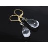Rock Crystal Clear Quartz earrings 14K solid gold - Pruina