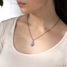 Molten silver Labradorite necklace Water cast recycled sterling silver pendant