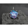 Dichroic glass Argentium silver pendant necklace