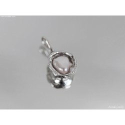 Molten silver Keshi pearl necklace Handmade recycled water cast jewelry