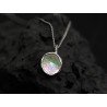 Molten silver Dichroic glass necklace Handmade recycled water cast jewelry