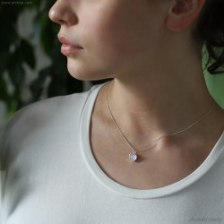 Molten silver Dichroic glass necklace Handmade recycled water cast jewelry