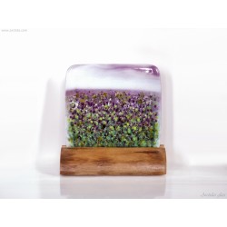 Handmade Fused Glass Lavender Fields Panel Provence Art glass