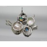 Handmade water cast silver flower necklace with genuine Pearl