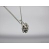 Handmade water cast silver flower necklace with genuine Pearl