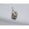 Handmade water cast silver flower necklace with genuine Pearl