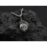 Handmade water cast silver flower necklace with genuine Pearl