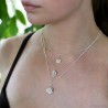 Handmade water cast silver flower necklace with genuine Pearl