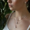 Handmade water cast silver flower necklace with genuine Pearl