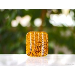 Handmade fused glass tealight holder Autumn Birch forest design Arctidas Glass