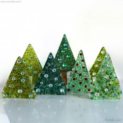 Fused Glass Christmas tree tea light holders
