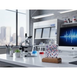 Gram stained bacteria glass art panel Microbiology office desk decor