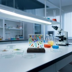 Bakterier glaskonst handgjord Inredning konstglas Mikrobiologi