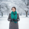 Merino wool scarf for women Emerald green felt scarf
