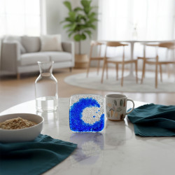 Glass Wave tea light holder handmade Fused glass Art