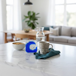 Glass Wave tea light holder handmade Fused glass Art