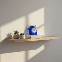 Glass Wave tea light holder handmade Fused glass Art