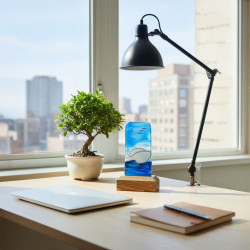 Handgjord Glasfusing tavla – Nautisk Glaskonst med Båt- och Fisketema