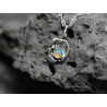 Handgjort Opal halsband i smält återvunnet sterling silver Opalhänge