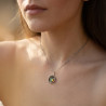 Handgjort Opal halsband i smält återvunnet sterling silver Opalhänge