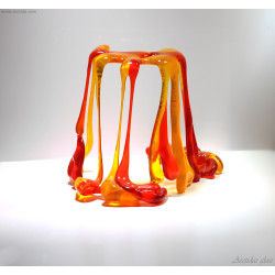 Melted Fire Handmade Fused Glass Sculptural Art Glass Candle Cover