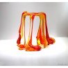 Melted Fire Handmade Fused Glass Sculptural Art Glass Candle Cover