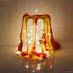 Flytande Eld Unik Fused Glass Ljushållare Handgjord Glaskonst