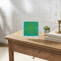 Blue green algae Cyanobacteria glass art panel Microbiology desk decor