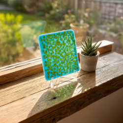 Blue green algae Cyanobacteria glass art panel Microbiology desk decor