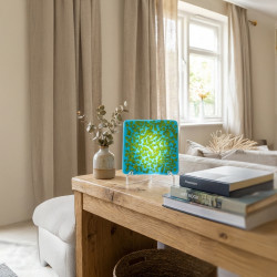 Blue green algae Cyanobacteria glass art panel Microbiology desk decor