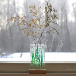 Handmade Fused Glass Pocket Vase | Modern Art Glass Bud Vase