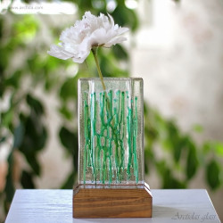 Handmade Fused Glass Pocket Vase | Modern Art Glass Bud Vase