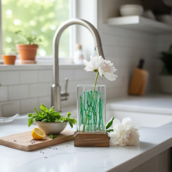 Handmade Fused Glass Pocket Vase | Modern Art Glass Bud Vase