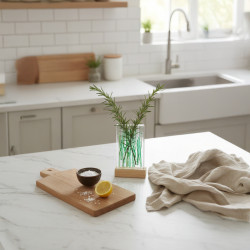 Handgjord Fused Glass Pocket Vas Glasvas med Träställ Glasfusing