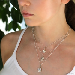 Fine Silver (999) Sapphire Necklace – Handmade Water Cast Pendant