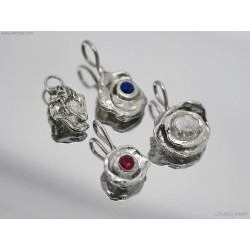 Handmade Water-Cast Silver Petal Pendant Necklace