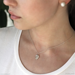 Handmade Water-Cast Silver Petal Pendant Necklace