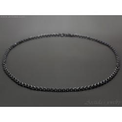 Sterling silver necklace for men black oxidized silver mens necklace