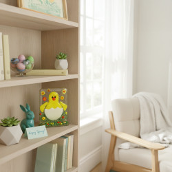 Fused glass handmade Easter chick tea light holder candle holder