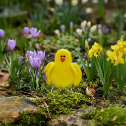 Fused glass handmade Easter chick tea light holder candle holder