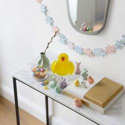 Fused glass handmade Easter chick tea light holder candle holder