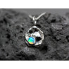 Handgjort Opal halsband i smält återvunnet sterling silver Opalhänge