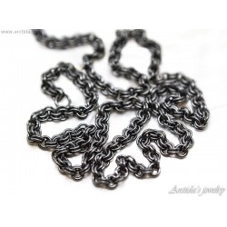 Sterling silver necklace for men black oxidized silver mens necklace