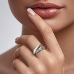 Träbark öppen ring sterling silver 960 - Karya