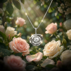Handmade Sterling Silver Rose Necklace – Water Cast Organic Pendant | Artisan Jewelry