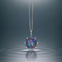 Dichroic glass Argentium silver pendant necklace Space Galaxy Celestial